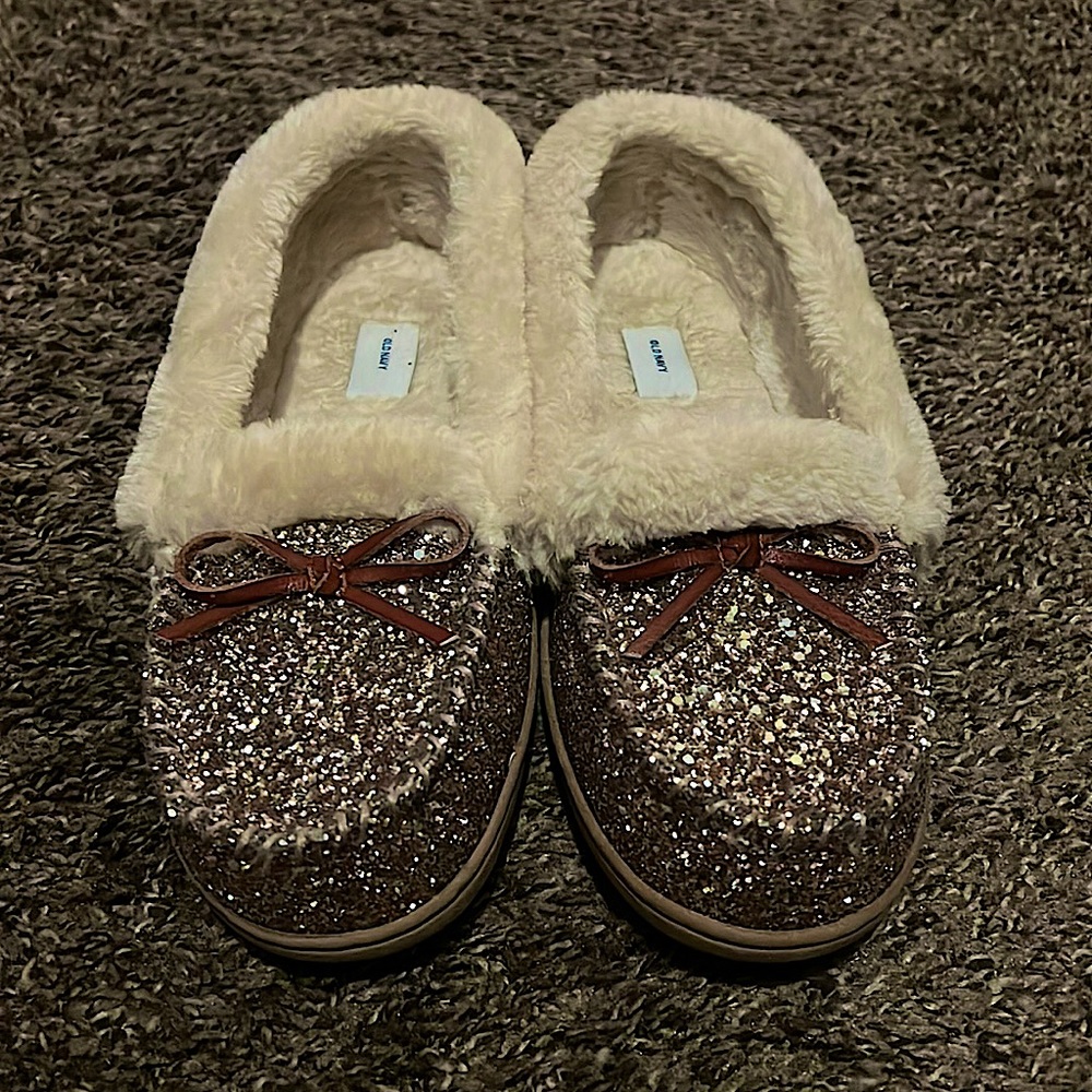 Old Navy Gold Sequin Slippers